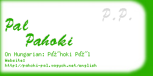 pal pahoki business card